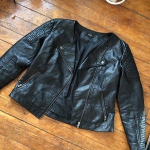 faux leather jacket
